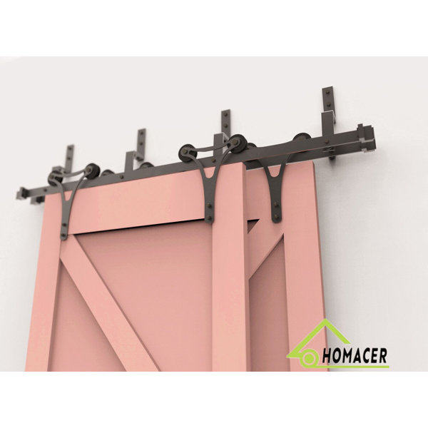 Homacer Horns Bypass Barn Door Hardware Kit Wayfair